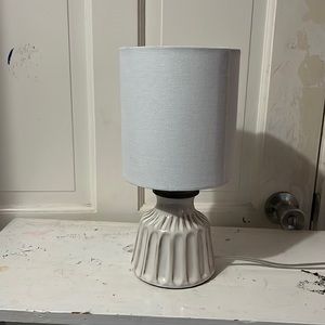 small lamp, bedroom or office decoration, cream, cord
